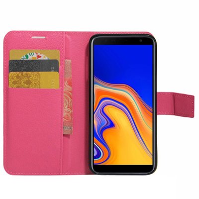 Microsonic Samsung Galaxy J6 Plus Cüzdanlı Deri Kılıf Pembe