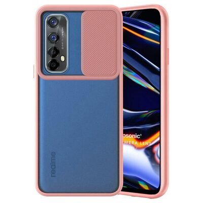 Microsonic Realme 7 Kılıf Slide Camera Lens Protection Rose Gold