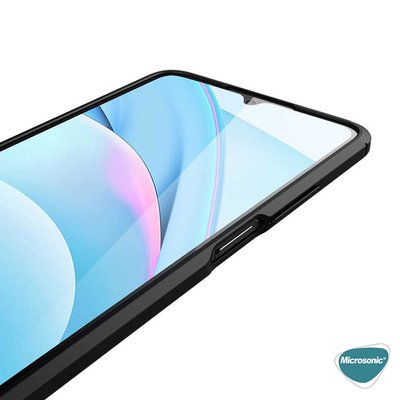 Microsonic Xiaomi Redmi Note 9 4G Kılıf Deri Dokulu Silikon Siyah