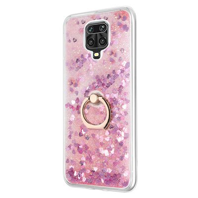 Microsonic Xiaomi Redmi Note 9 Pro Max Kılıf Glitter Liquid Holder Pembe