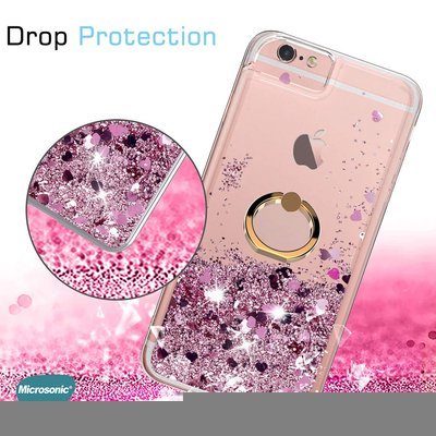 Microsonic Xiaomi Redmi Note 9 Pro Max Kılıf Glitter Liquid Holder Pembe