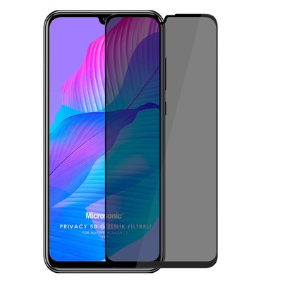 Microsonic Huawei P Smart S Invisible Privacy Kavisli Ekran Koruyucu Siyah