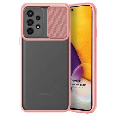 Microsonic Samsung Galaxy A73 5G Kılıf Slide Camera Lens Protection Pembe