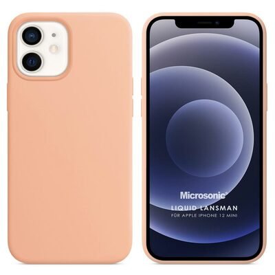 Microsonic Apple iPhone 12 Mini Kılıf Liquid Lansman Silikon Rose Gold