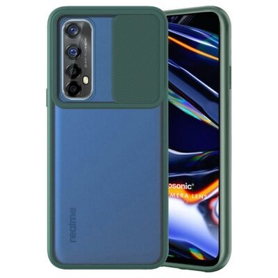 Microsonic Realme 7 Kılıf Slide Camera Lens Protection Koyu Yeşil