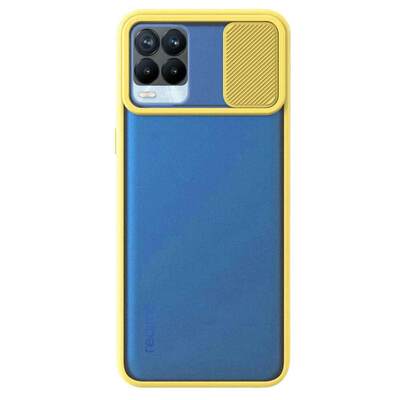 Microsonic Realme 8 Kılıf Slide Camera Lens Protection Sarı