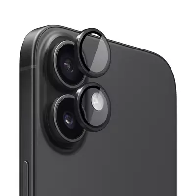 Microsonic Apple iPhone 16 Plus Tekli Kamera Lens Koruma Camı Siyah