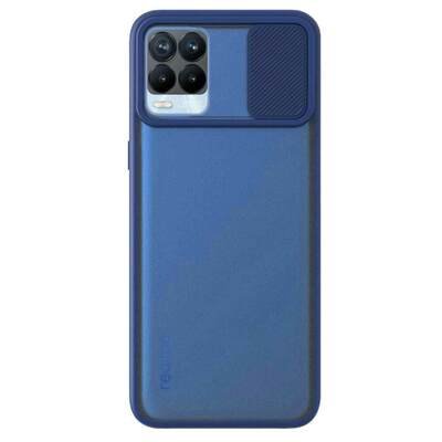 Microsonic Realme 8 Kılıf Slide Camera Lens Protection Lacivert