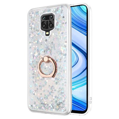 Microsonic Xiaomi Redmi Note 9 Pro Kılıf Glitter Liquid Holder Gümüş