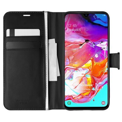 Microsonic Samsung Galaxy A70 Kılıf Delux Leather Wallet Siyah