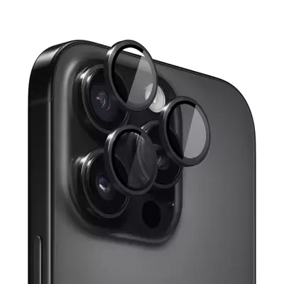 Microsonic Apple iPhone 16 Pro Tekli Kamera Lens Koruma Camı Siyah