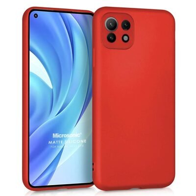 Microsonic Xiaomi Mi 11 Lite Kılıf Matte Silicone Kırmızı