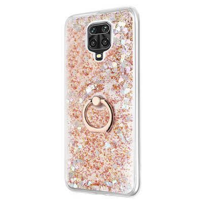 Microsonic Xiaomi Redmi Note 9S Kılıf Glitter Liquid Holder Gold