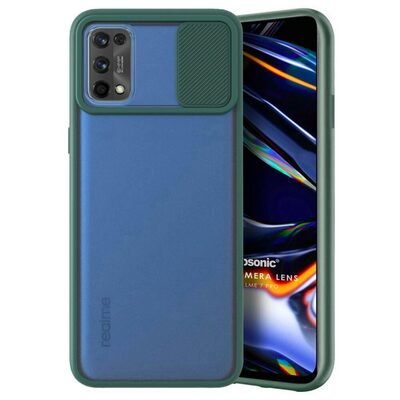 Microsonic Realme 7 Pro Kılıf Slide Camera Lens Protection Koyu Yeşil