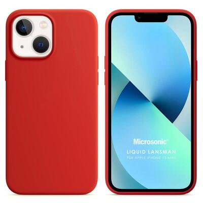 Microsonic Apple iPhone 13 Mini Kılıf Liquid Lansman Silikon Kırmızı