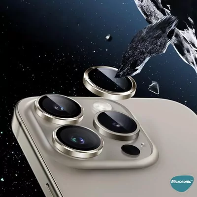 Microsonic Apple iPhone 16 Pro Tekli Kamera Lens Koruma Camı Gümüş