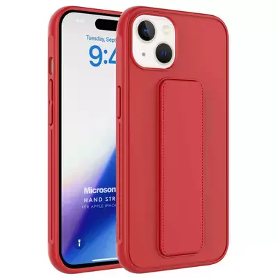 Microsonic Apple iPhone 15 Plus Kılıf Hand Strap Kırmızı