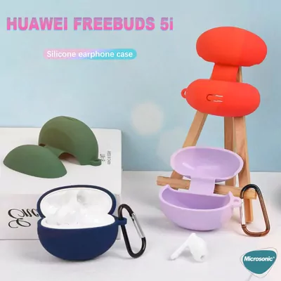 Microsonic Huawei FreeBuds 6i Mat Silikon Kılıf Pembe