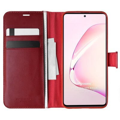 Microsonic Samsung Galaxy A81 Kılıf Delux Leather Wallet Kırmızı