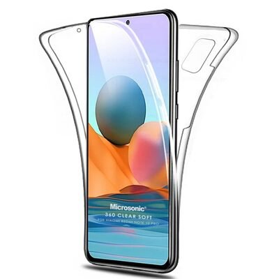 Microsonic Xiaomi Redmi Note 10 Pro Kılıf Komple Gövde Koruyucu Silikon Şeffaf