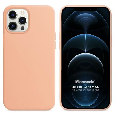 Microsonic Apple iPhone 12 Pro Kılıf Liquid Lansman Silikon Rose Gold