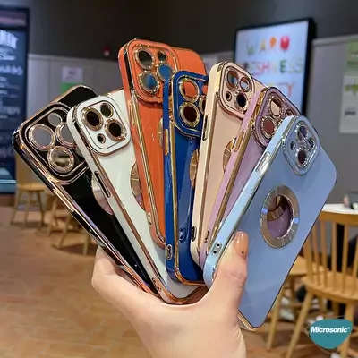 Microsonic Apple iPhone 13 Pro Kılıf Flash Stamp Rose Gold