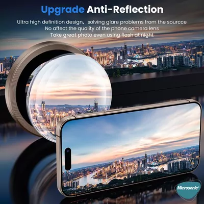 Microsonic Apple iPhone 16 Pro Max Tekli Kamera Lens Koruma Camı Siyah