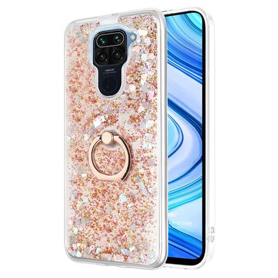 Microsonic Xiaomi Redmi Note 9 Kılıf Glitter Liquid Holder Gold