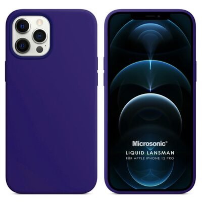 Microsonic Apple iPhone 12 Pro Kılıf Liquid Lansman Silikon Mor