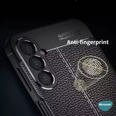 Microsonic Samsung Galaxy A54 Kılıf Deri Dokulu Silikon Siyah