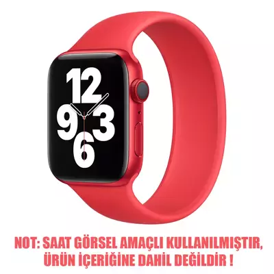 Microsonic Apple Watch Ultra 2 Kordon, (Medium Size, 145mm) New Solo Loop Kırmızı