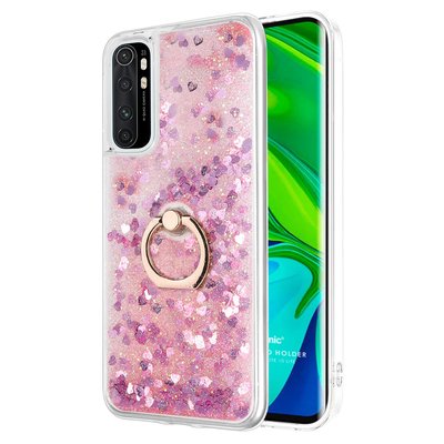 Microsonic Xiaomi Mi Note 10 Lite Kılıf Glitter Liquid Holder Pembe