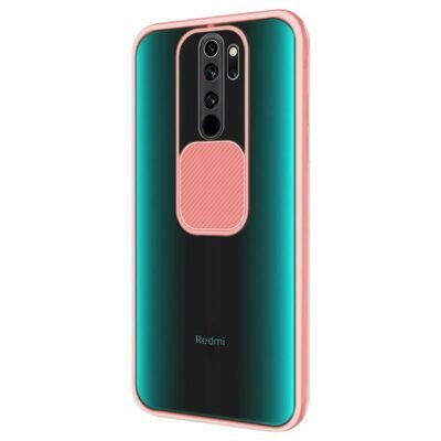 Microsonic Xiaomi Redmi 9 Kılıf Slide Camera Lens Protection Rose Gold