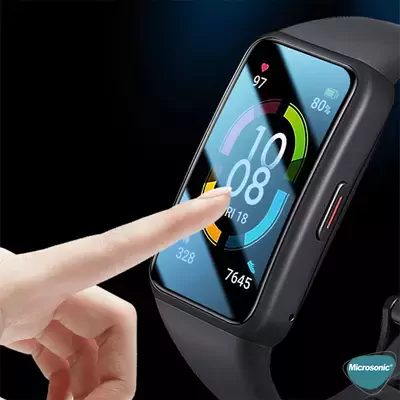 Microsonic Huawei Band 7 Kılıf 360 Full Round Soft Silicone Gümüş