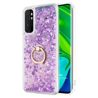 Microsonic Xiaomi Mi Note 10 Lite Kılıf Glitter Liquid Holder Mor