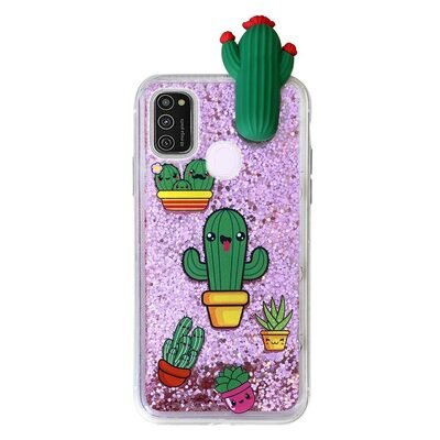 Microsonic Samsung Galaxy M21 Kılıf Cute Cartoon Kaktüs