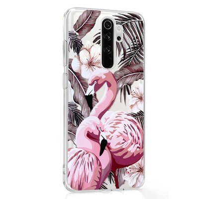 Microsonic Xiaomi Redmi Note 8 Pro Desenli Kılıf Mutlu Flamingo