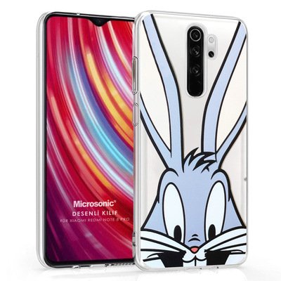 Microsonic Xiaomi Redmi Note 8 Pro Desenli Kılıf Mutlu Tavşan