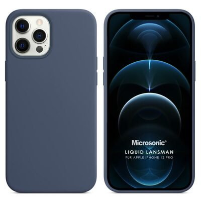 Microsonic Apple iPhone 12 Pro Kılıf Liquid Lansman Silikon Gri