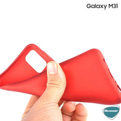 Microsonic Samsung Galaxy M31 Kılıf Matte Silicone Kırmızı