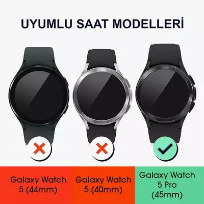 Microsonic Samsung Galaxy Watch 5 Pro 45mm Kılıf Ekranı Tam Kaplayan 360 Full Round Soft Silicone Şeffaf