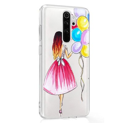 Microsonic Xiaomi Redmi Note 8 Pro Desenli Kılıf Balonlu Kız