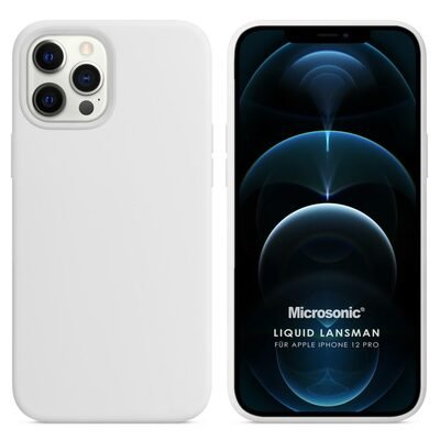 Microsonic Apple iPhone 12 Pro Kılıf Liquid Lansman Silikon Beyaz