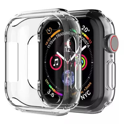 Microsonic Apple Watch SE 2022 44mm Kılıf 360 Full Round Soft Silicone Şeffaf