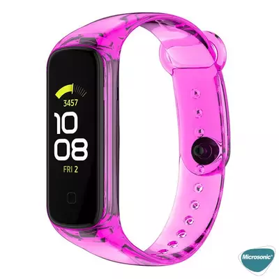 Microsonic Samsung Galaxy Fit 2 R220 Kordon Transparent Clear Band Pembe