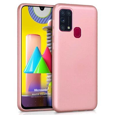 Microsonic Samsung Galaxy M31 Kılıf Matte Silicone Rose Gold