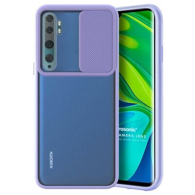 Microsonic Xiaomi Mi Note 10 Kılıf Slide Camera Lens Protection Lila