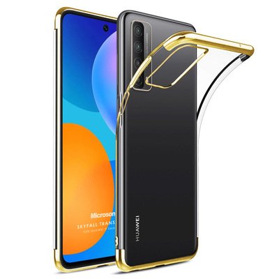 Microsonic Huawei P Smart 2021 Kılıf Skyfall Transparent Clear Gold