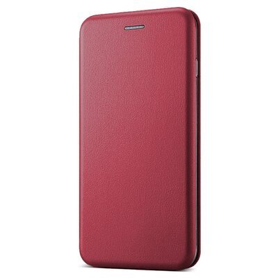 Microsonic Samsung Galaxy M30S Kılıf Slim Leather Design Flip Cover Bordo