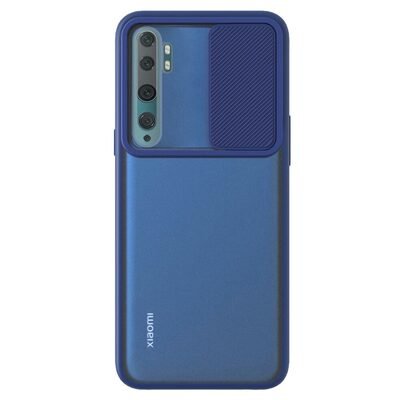 Microsonic Xiaomi Mi Note 10 Kılıf Slide Camera Lens Protection Lacivert